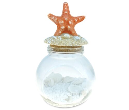 orange-starfish-bottle-with-white-rocks-and-shells