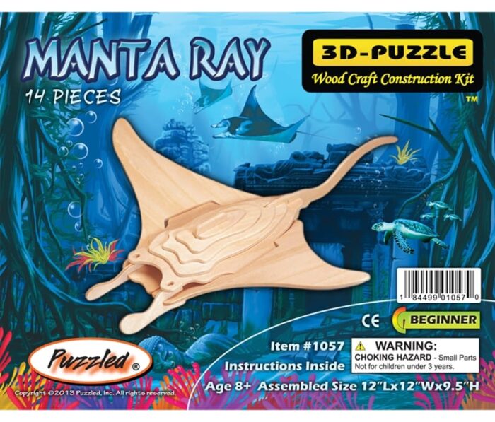 3D Wooden Puzzles Manta Ray - 3D Puzzles