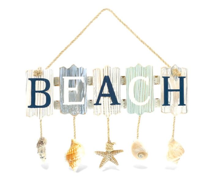 Aquarius Beach Shells Sign Wall Accent - Nautical Decor