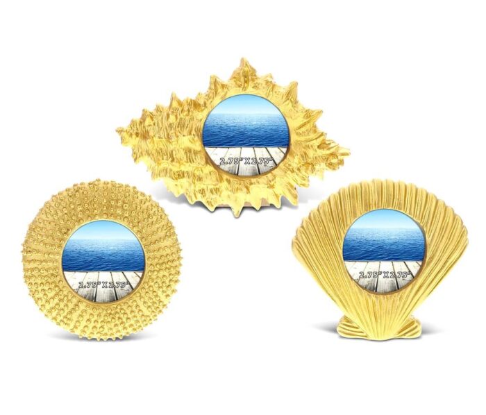 Resin Gold Ocean Inspired Photo Frames - Nautical Decor