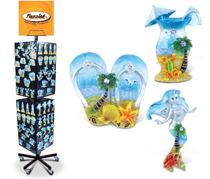 Silver Beach Magnets - Large W/Stand - Package