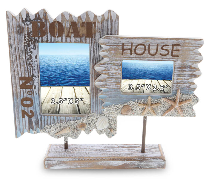 Coastal Horizon Photo Frames Stand 3.5X5 & 3.5X2.5 - Nautical Decor