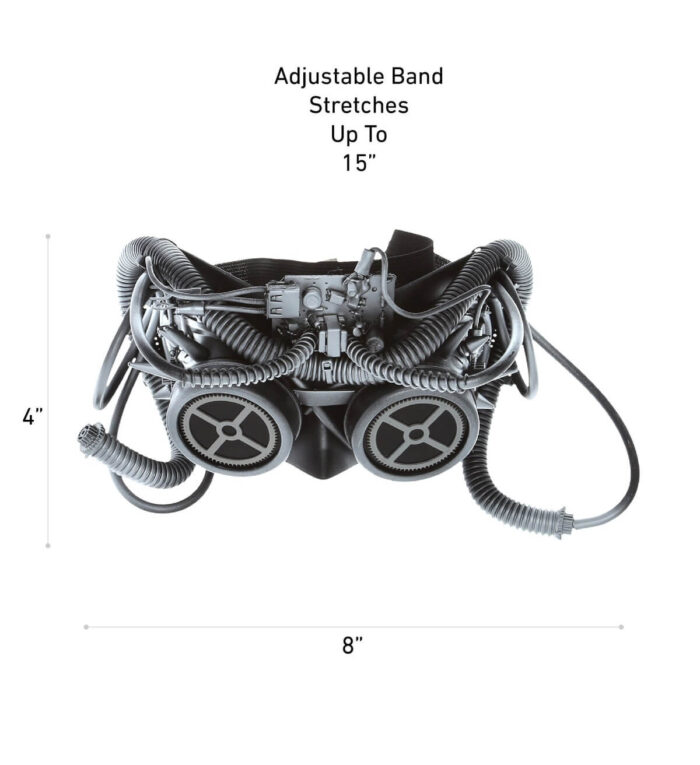 Metallic Mechanical Spiked Goggles Mask - Silver - Steampunk - Image 2
