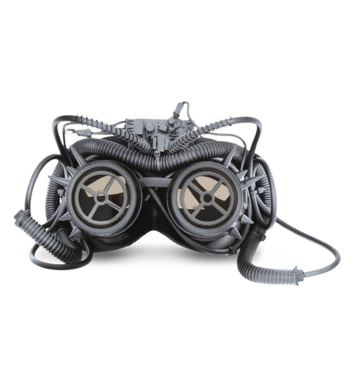 Metallic Mechanical Spiked Goggles Mask - Silver - Steampunk