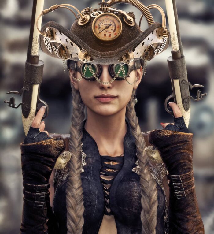 Tricorne Colonial Top Hat - Gold - Steampunk - Image 7
