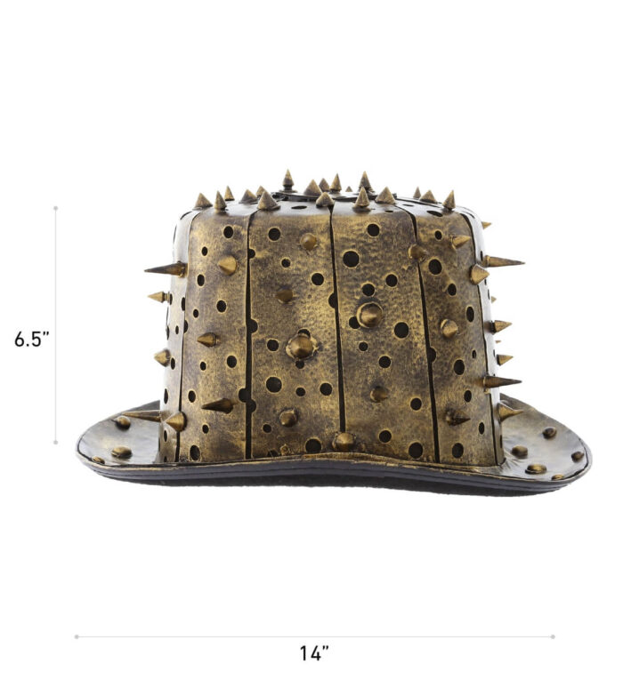 Attitude Studio Metallic Spikes Top Hat - Gold - Steampunk - Image 2