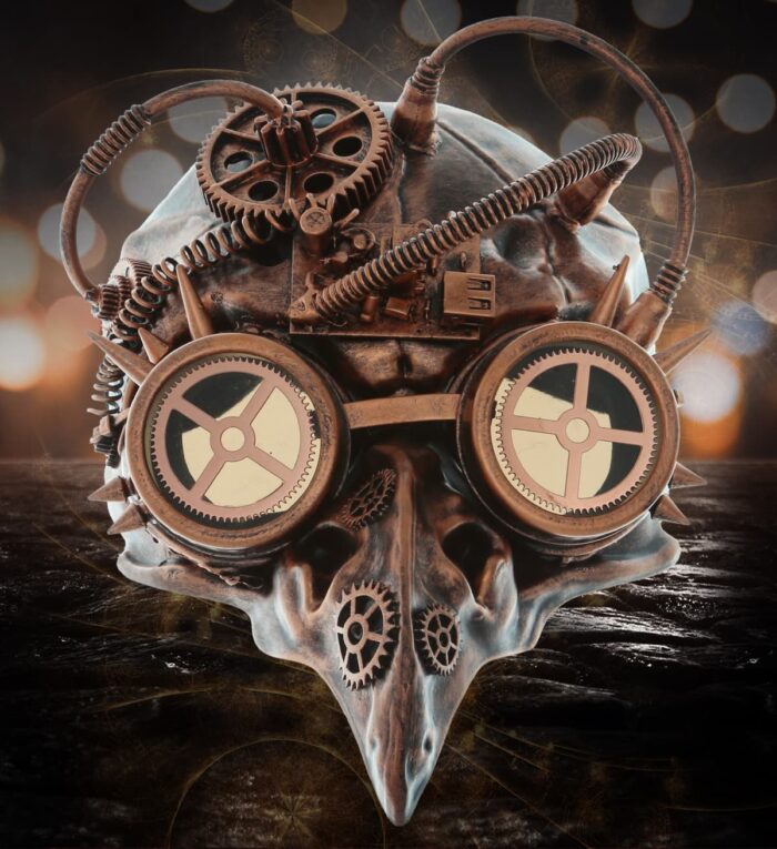 Metallic Plague Doctor Long Nose Mechanical Face Mask - Copper - Steampunk - Image 6
