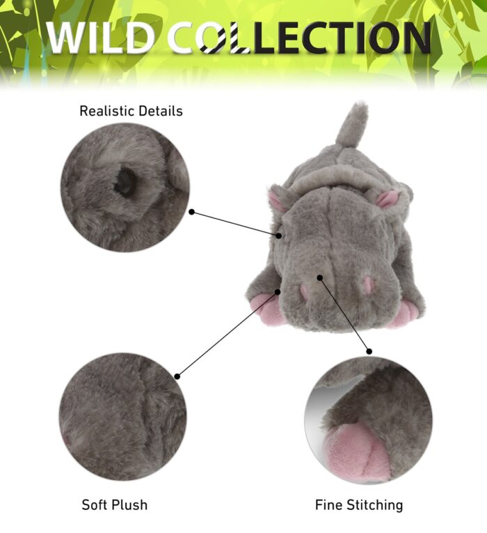 11" Hippo - Wild Collection Plush - Image 2