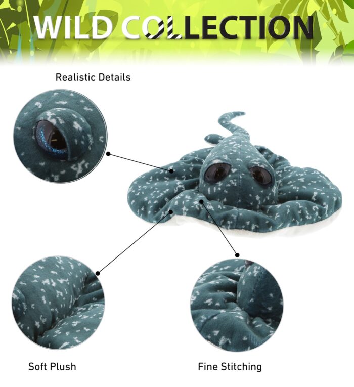 18.5" Spotted Grey Ray - Wild Collection Plush - Image 2