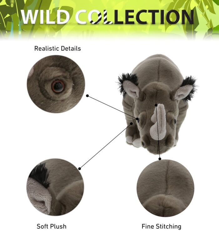13" Rhino - Wild Collection Plush - Image 2
