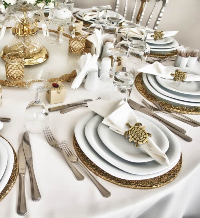 Set Of 6 - Sea Turtle - Gold Napkin Ring - Image 5