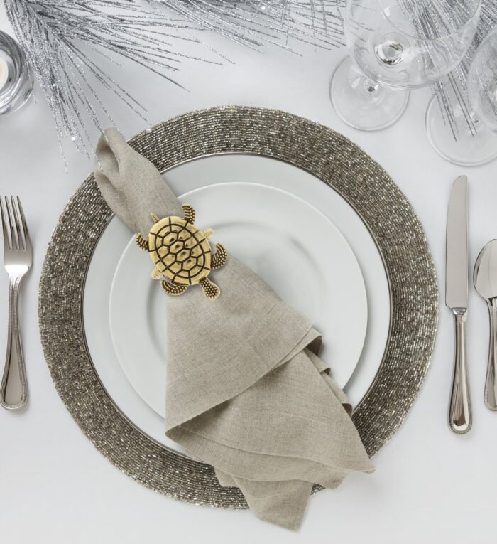 Set Of 6 - Sea Turtle - Gold Napkin Ring - Image 6