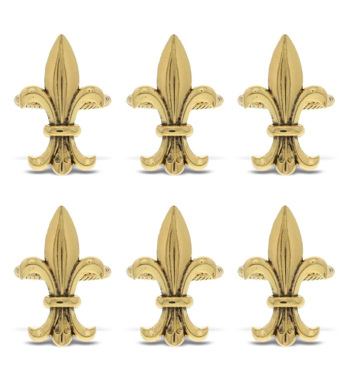 Set Of 6 - Fleur De Lis - Gold Napkin Ring