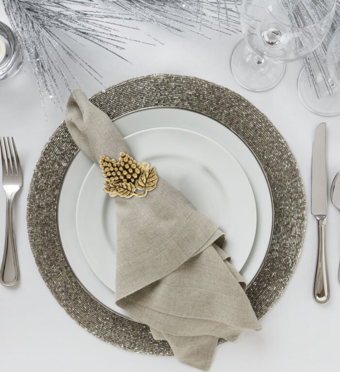 Set Of 6 - Grapes - Gold Napkin Ring - Image 6