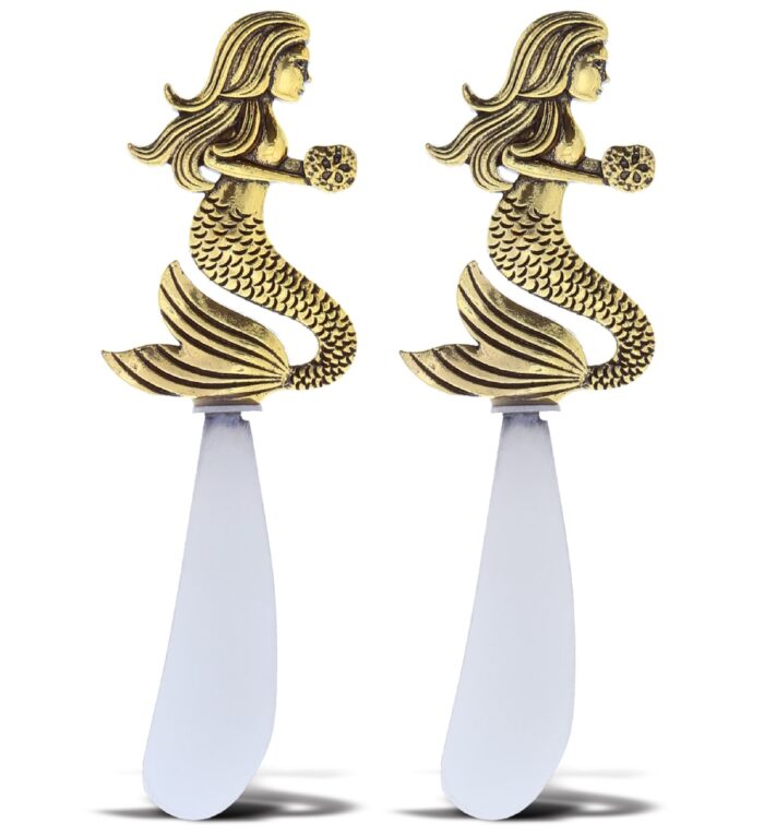 Set Of 2 - Mermaid - Gold Cheese Spreader
