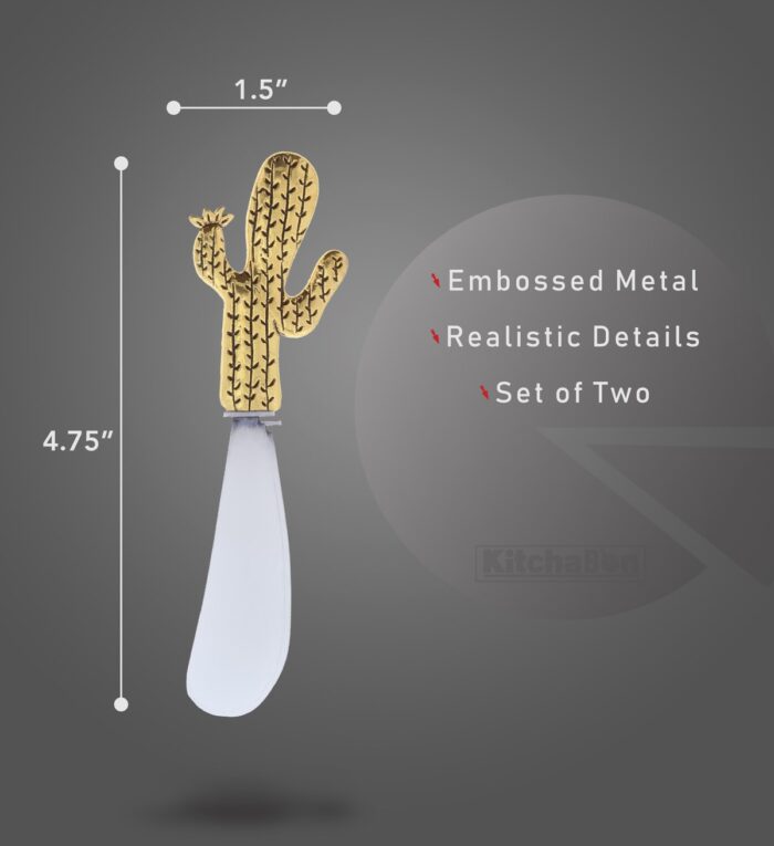 Set Of 2 - Cactus - Gold Cheese Spreader - Image 2