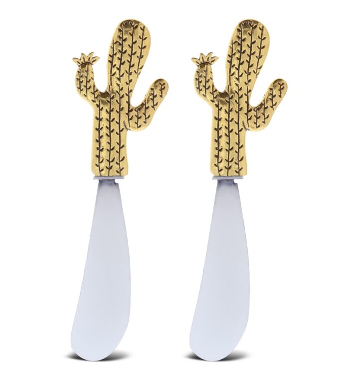 Set Of 2 - Cactus - Gold Cheese Spreader