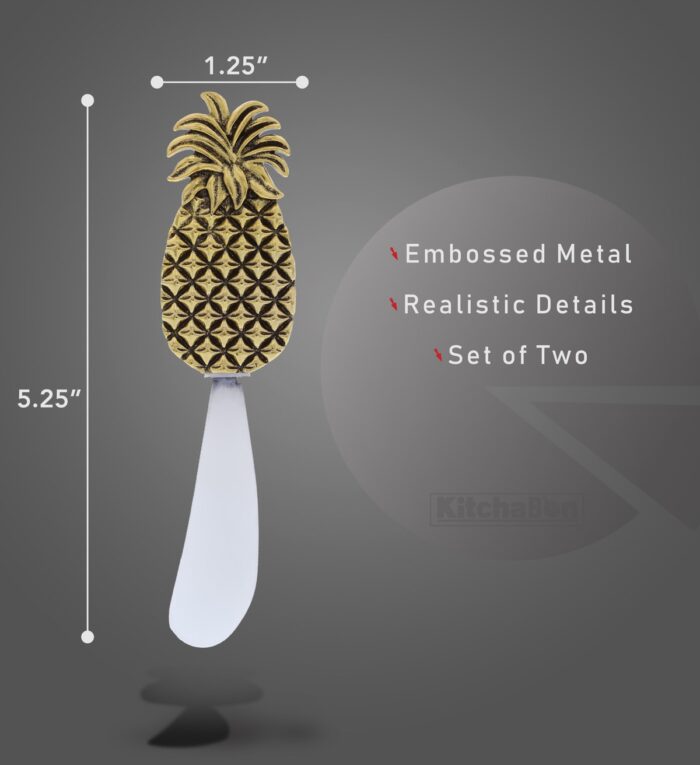 Set Of 2 - Pineapple - Gold Cheese Spreader - Image 2