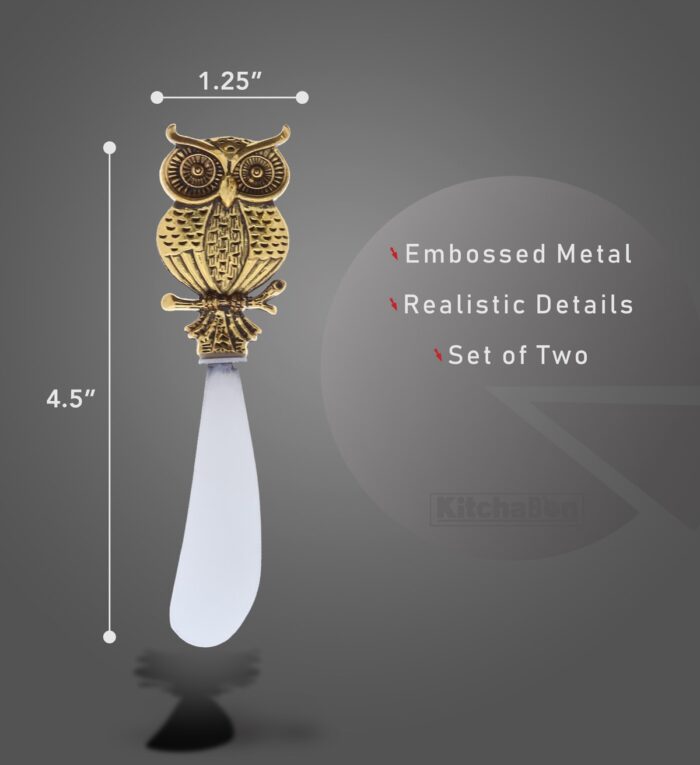 Set Of 2 - Owl - Gold Cheese Spreader - Image 2