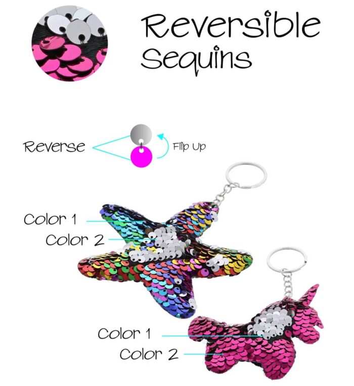 Flip Sequin Plush Keychain - 18 Styles Assortment Package - 36pc set - Image 3