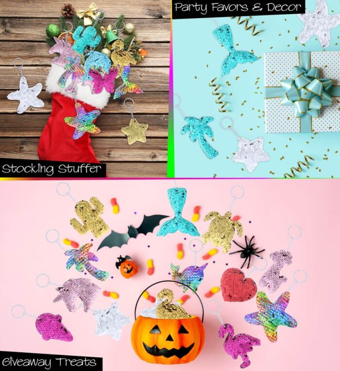 Flip Sequin Plush Keychain - 18 Styles Assortment Package - 36pc set - Image 5