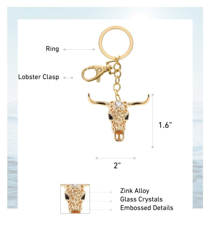 Longhorn Skull - Gold Sparkling Charms - Image 2
