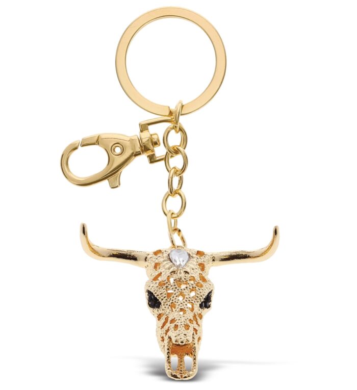 Longhorn Skull - Gold Sparkling Charms