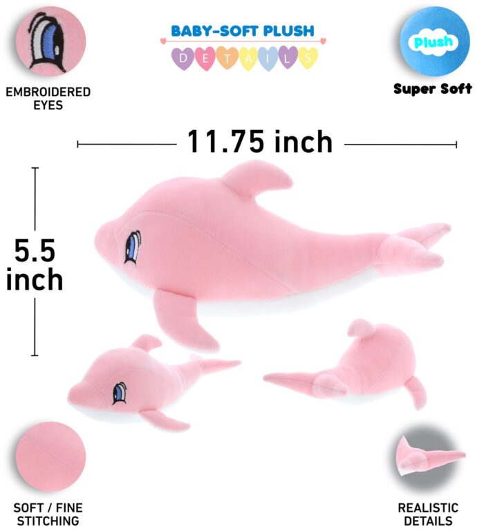 Pink Dolphin - Baby Soft Plush - Image 2