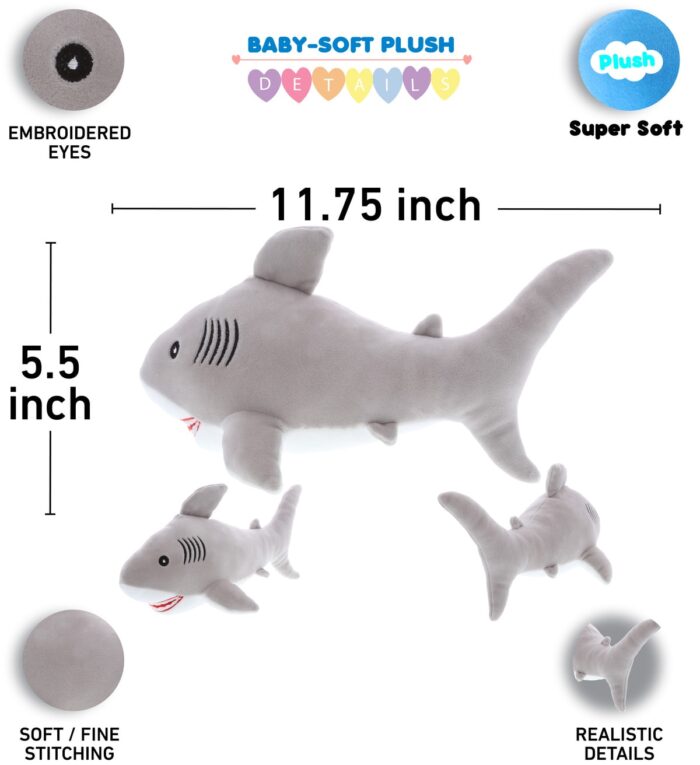 Grey Shark - Baby Soft Plush - Image 2