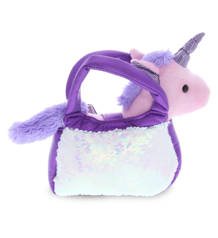 Sequin -  Purple Unicorn - Plush Purse Pet Carrier