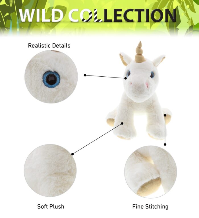 White & Gold Unicorn - Super-Soft Plush - Image 2