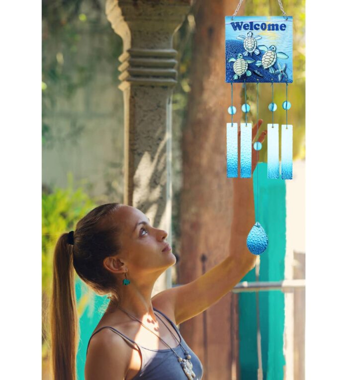 Square Welcome Sea Turtle - Wind Chime - Image 7