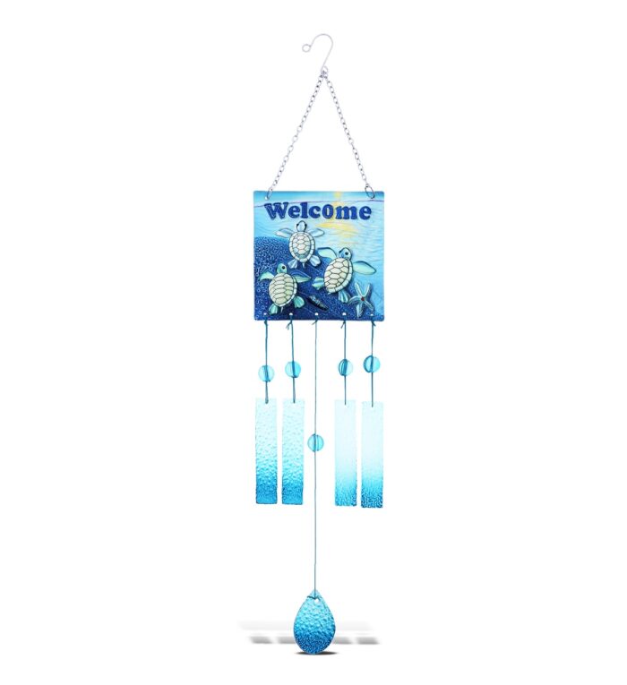 Square Welcome Sea Turtle - Wind Chime