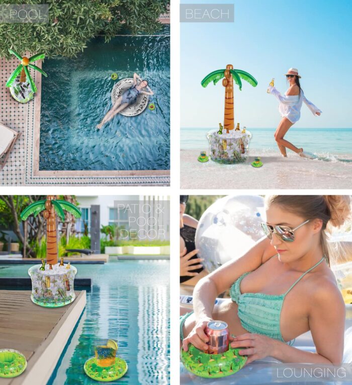 POZA Palm Tree Island Drink Cooler - Pool Party - Image 3