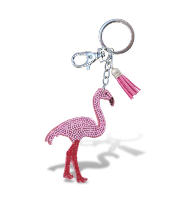 Flamingo - Sparkling Rhinestones Charm With Tassel