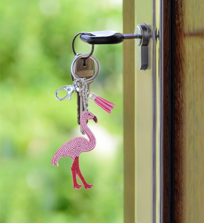 Flamingo - Sparkling Rhinestones Charm With Tassel - Image 8