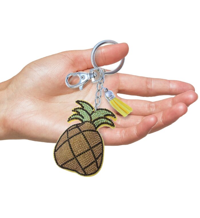 Pineapple - Sparkling Rhinestones Charm With Tassel - Image 4