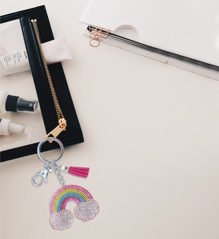 Rainbow - Sparkling Rhinestones Charm With Tassel - Image 6