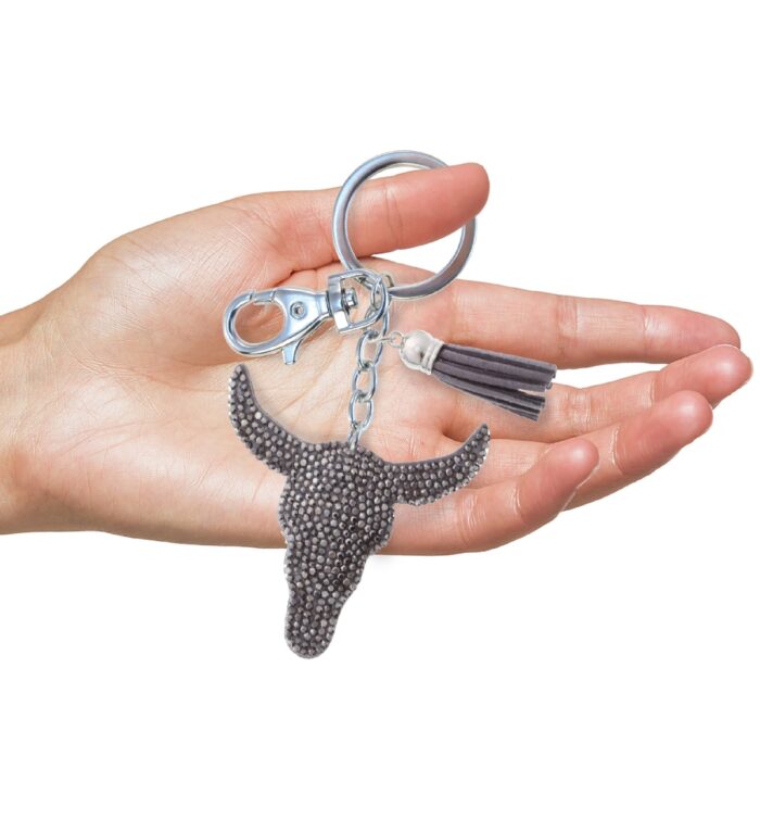 Longhorn - Sparkling Rhinestones Charm With Tassel - Image 4