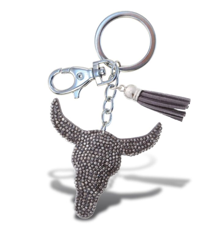 Longhorn - Sparkling Rhinestones Charm With Tassel
