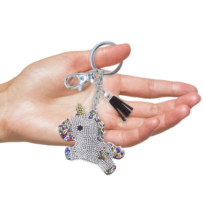 Unicorn - Sparkling Rhinestones Charm With Tassel - Image 4