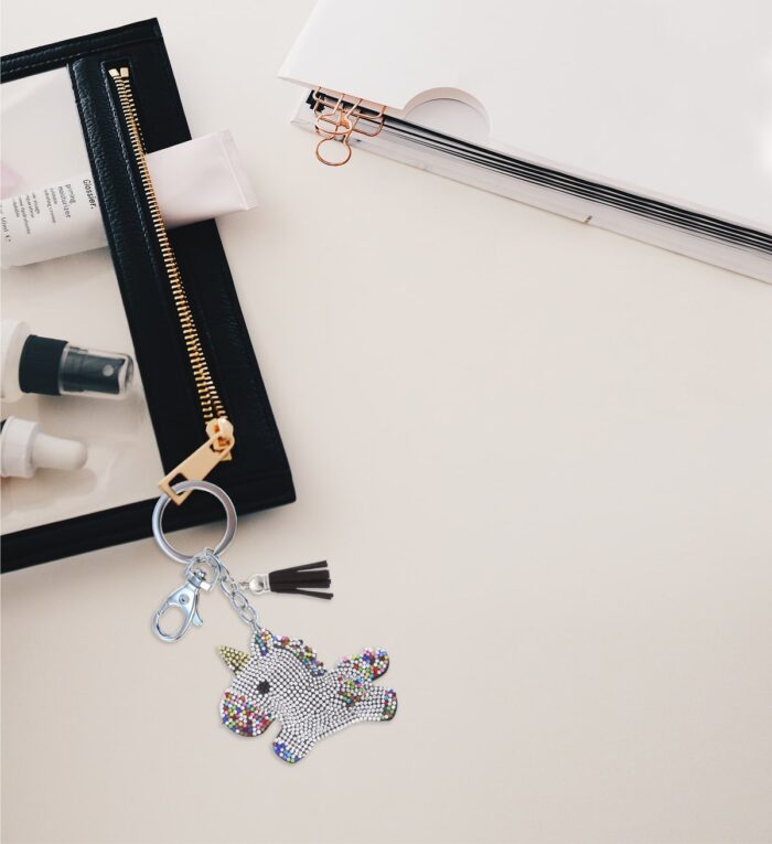 Unicorn - Sparkling Rhinestones Charm With Tassel - Image 6