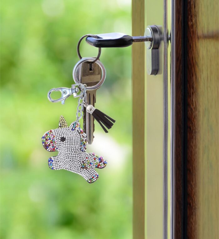 Unicorn - Sparkling Rhinestones Charm With Tassel - Image 8