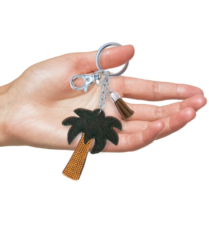 Palm Tree - Sparkling Rhinestones Charm With Tassel - Image 4