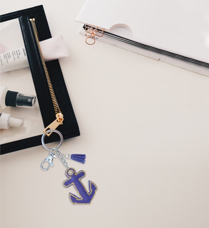 Anchor - Sparkling Rhinestones Charm With Tassel - Image 6