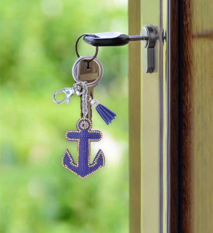 Anchor - Sparkling Rhinestones Charm With Tassel - Image 8