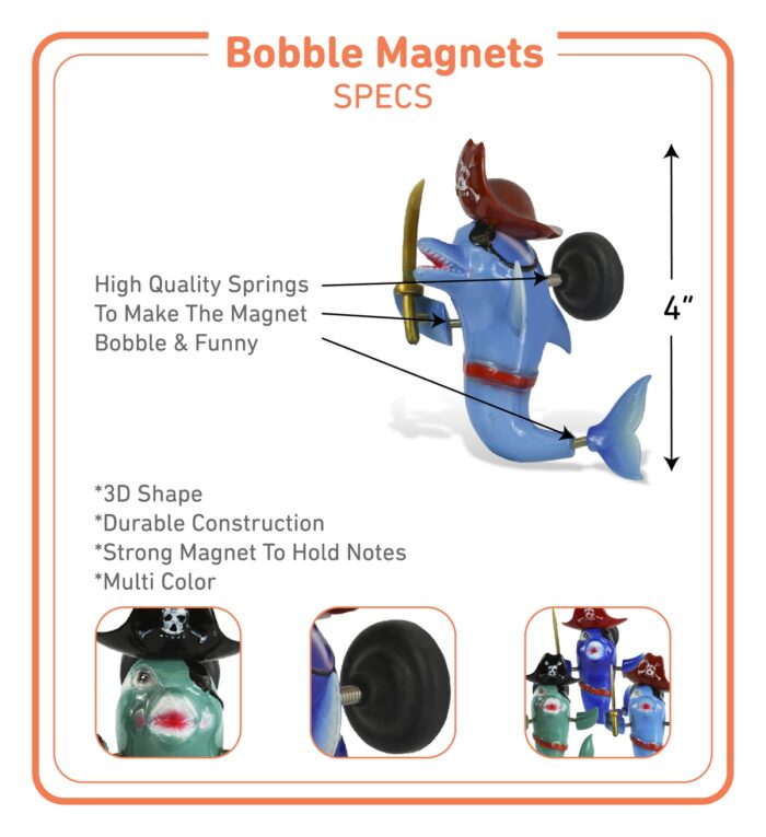 Dolphin Pirate - Bobble Magnet - Image 2