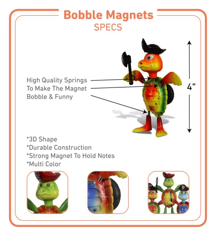 Sea Turtle Pirate - Bobble Magnet - Image 2