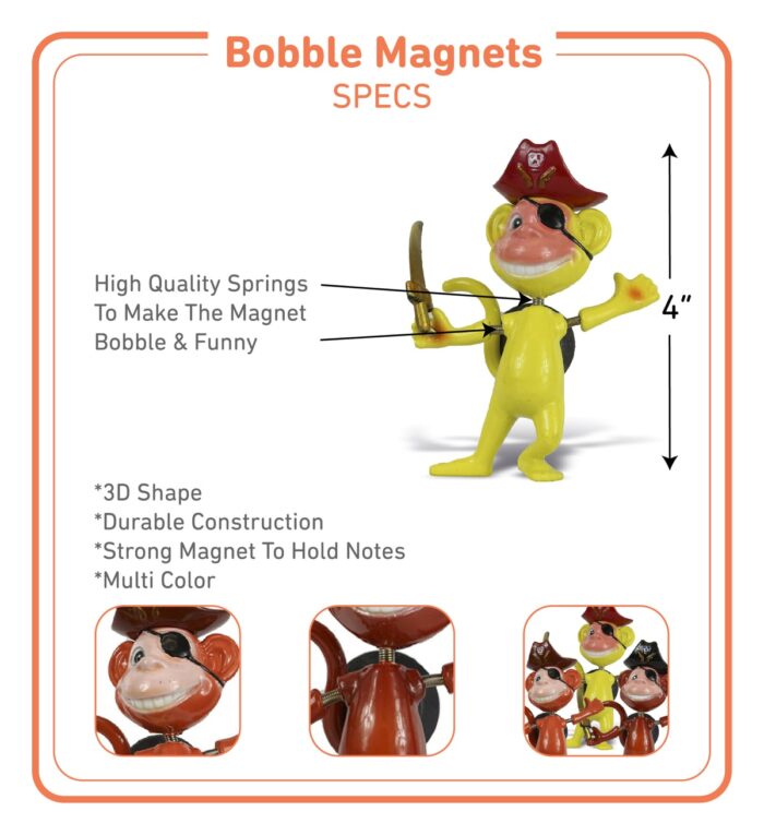 Monkey Pirate - Bobble Magnet - Image 2