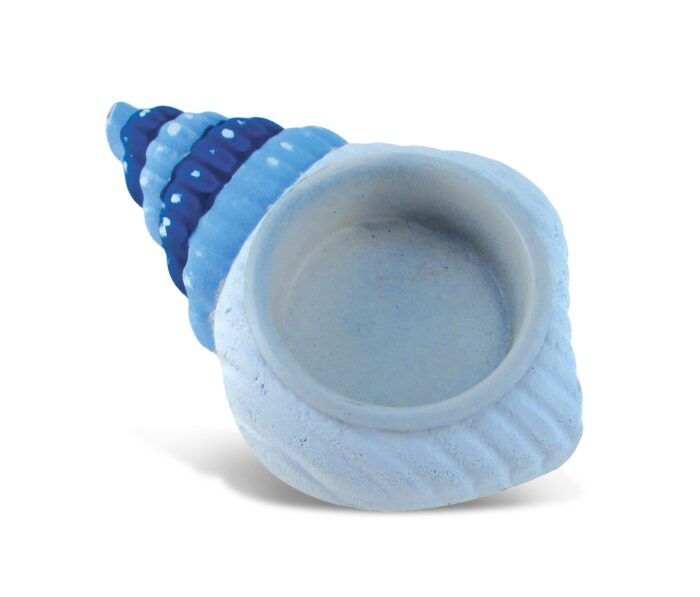 Light Blue Stripes Conch Candle Holder - Nautical Decor